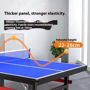 <span class=keywords><strong>Table</strong></span> de <span class=keywords><strong>ping</strong></span>-<span class=keywords><strong>pong</strong></span> domestique de 15mm d'entraînement intérieur en panneaux de fibres de densité moyenne, modèle simple standard intérieur pliable sans roues - Product Image 4