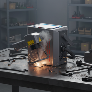 Machine de marquage laser à fibre métallique portable 20W/30W/50W, refroidissement par air, prend en charge les formats LAS/DWG/DXF/PLT, capacité 3D pour usage domestique - Product Image 1