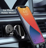 Support magnétique universel pour téléphone de voiture, support magnétique pliable pour tableau de bord, 360° °   Support de téléphone en métal réglable en hauteur et rotatif