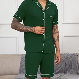 Lijia Lightweight <strong>Men's</strong> Modal Casual Knitted Breathable Pajamas Custom Loungewear <strong>PJ</strong> <strong>Shorts</strong> <strong>Set</strong> for Adult Comfy Lounge <strong>Sets</strong> - Product Image 4