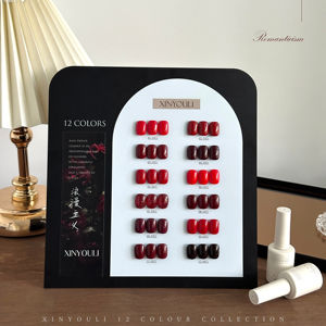 12色圣诞红色凝胶指甲油套装12毫升，新年假期UV凝胶上光剂色图 | 厂家批发来样定做 - Product Image 1