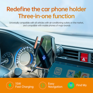 Supporto Caricabatterie Wireless per Auto da 15W Certificato MFI 3-in-1 con Localizzatore Smart Tracker Anti-Smarrimento Funzione 'Dov'è' e Morsetto in Plastica per <span class=keywords><strong>Telefono</strong></span> - Product Image 5