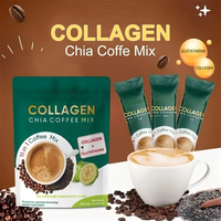 Café minceur 3 en 1 au collagène et aux graines de chia pour la perte de poids, l'éclat de la peau, la satiété, brûleur de graisse instantané, boisson de café beauté