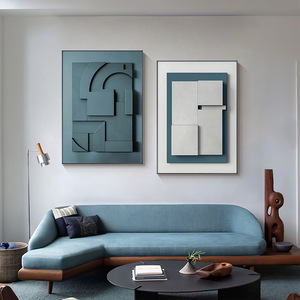 Personnalisation de l'usine: peinture de décoration d'entrée minimaliste de <span class=keywords><strong>style</strong></span> <span class=keywords><strong>japonais</strong></span>, peinture abstraite géométrique à cadre en bois. - Product Image 5