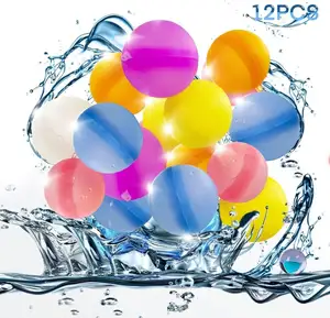 Gran oferta de verano 2024, globo de agua reutilizable sin BBA para niños, bolas de agua de silicona recargables, bolas de agua autosellantes