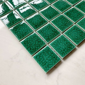 Venta al por mayor verde hielo craquelado cerámica mosaico piscinas baldosas 30x30 para la venta - Product Image 2