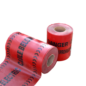 Tùy chỉnh PE độ bám dính logo in hàng rào màu đỏ cuộn không dính CAUTION cảnh báo Băng PE cảnh báo tap - Product Image 2