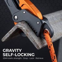 Pince de protection antichute pour grimpée en hauteur, en acier, mécanique, à verrouillage par gravité, pour barre d'angle de 110-130 mm GN-PL-S-130