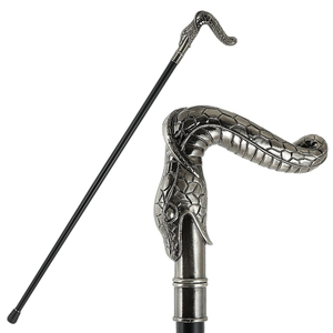 Canne de marche de luxe en alliage avec poignée tête de serpent, canne royale sculptée en forme d'animal - Product Image 1
