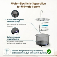 Fontaine à eau intelligente sans fil OEM 3L pour animaux de compagnie, double capteur radar, distributeur d'eau automatique en acier inoxydable pour chats et chiens