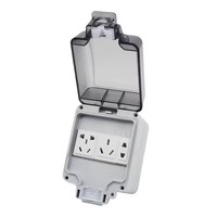 Nouvelle boîte de protection carrée élégante IP67 en PC et aluminium, étanche à la poussière, grise, robuste, pour interrupteur et prise murale, pour usage extérieur