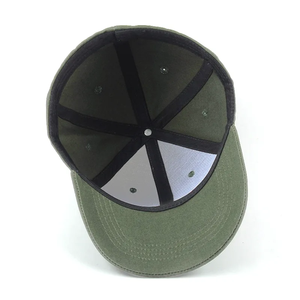 Custom Leather Patch Logo Baseball Cap Olive Green 6-Panel Fitted Casual <b>Hat</b> Unisex Adult Canvas Material Vietnam Factory - Product Image 6