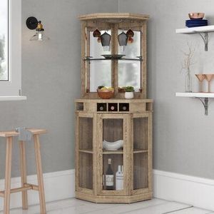 Mobile Porta Vini <span class=keywords><strong>in</strong></span> <span class=keywords><strong>Legno</strong></span> Massello Intagliato con Porta ad Arco <span class=keywords><strong>in</strong></span> Vetro, Stile Country Americano di Lusso per <span class=keywords><strong>Soggiorno</strong></span> di Villa - Product Image 5