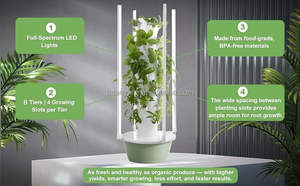 Torre Hidropónica Aeropónica Vertical <span class=keywords><strong>de</strong></span> 9 Niveles con Luces LED <span class=keywords><strong>de</strong></span> Cultivo y Bomba para Cultivo en Interiores - Product Image 4