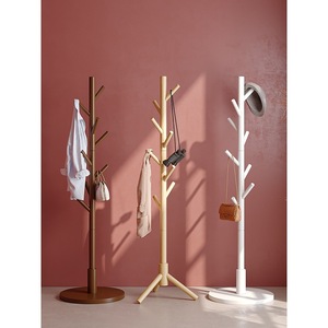 Perchero de madera sencillo, diseño minimalista de madera maciza, independiente, para sala de estar, dormitorio, hogar, dormitorio universitario - Product Image 1