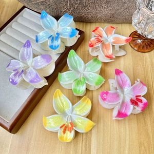 Nouvelles pinces à cheveux en plastique AITONG 8 cm, motif frangipanier, pour enfants, femmes, fêtes, plage hawaïenne, usage quotidien - Product Image 2