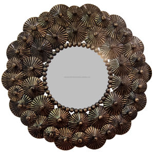 Miroir mural de forme ronde de luxe miroir décoratif en métal de haute qualité pour salon lit salle de bain verre matériel - Product Image 4