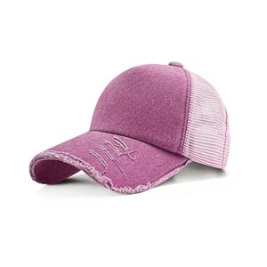 Chapeau personnalisé à 5 panneaux lavé pour faire l'ancienne casquette en filet de coton à plaque légère trous de gros pour hommes et femmes casquette de Baseball en maille à visière extérieure - Product Image 3