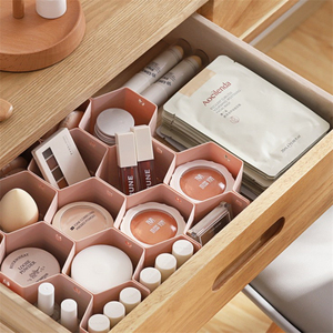 Household Hierarchical Storage Creative Honeycomb Shape Plastic Organizer Drawer Dividers