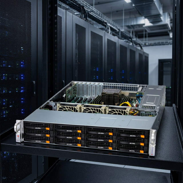 SSG-522B-ACR12L 2U Rack Server Intel Xeon 6700 DDR5 12-Bay SAS SATA NVMe PCIe 5.0 HBA Storage Platform in Stock