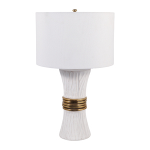 Lampada da Tavolo Moderna Scanalata con Anello in Metallo per Arredamento Casa, Camera da Letto, Soggiorno, Stile Elegante - Product Image 1