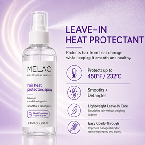 สเปรย์ป้องกันความร้อนสำหรับเส้นผม MELAO ขนาด 8.45 ออนซ์  บำรุงและปกป้องเส้นผมที่เสียหายจากความร้อน - Product Image 1