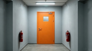Puerta Cortafuego <span class=keywords><strong>de</strong></span> Acero <span class=keywords><strong>de</strong></span> Una Hoja con Panel <span class=keywords><strong>de</strong></span> Visión para Salas <span class=keywords><strong>de</strong></span> Servidores y Centros <span class=keywords><strong>de</strong></span> Datos, Puertas Resistentes al <span class=keywords><strong>Fuego</strong></span> con Certificación CE/UL - Product Image 4