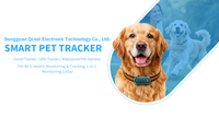 Qcool Pet Route History Navigation AGPS Beidou Glonass LBS dengan Jaringan 4G Pelacak GPS Tahan Air IP67 untuk Kucing & Anjing