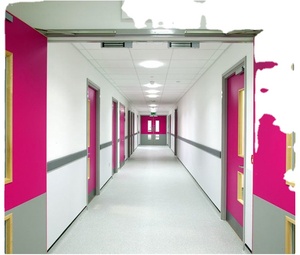 Barandilla Protectora de Pared Ignífuga para Pasillos Médicos, Barrera Anticolisión Antibacteriana de PVC y Aluminio para Hospitales, 150mm 200mm - Product Image 1