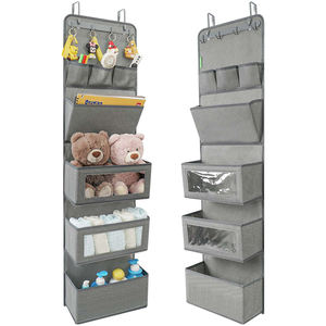 Appendiabiti Pieghevole Da Porta Relaxdays - 6 Ganci, Per Porte Spesse 2cm, Ferro E Legno, Grigio - Foto 3