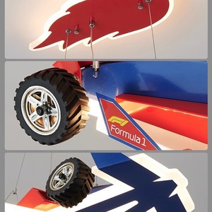 Lampadario a sospensione LED creativo per cameretta dei bambini, circuito da corsa con auto, per bambini - Product Image 3