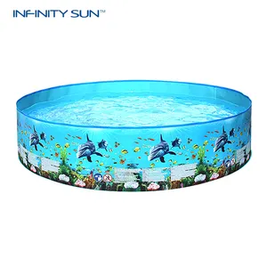 Saída de sol do infinito da fábrica redonda da família piscina ao ar livre design simples pvc crianças piscina