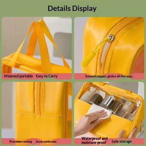 กระเป๋าใส่เครื่องสำอางแบบซิปใส PVC แฟชั่นสำหรับผู้หญิง  กระเป๋าเดินทางแบบมีโลโก้สั่งทำได้  กระเป๋าจัดระเบียบอเนกประสงค์ขนาดใหญ่ - Product Image 4