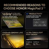 Tablette HONOR MagicPad3 13,3 pouces Écran à taux de rafraîchissement élevé Protection des yeux Processeur Qualcomm Octa Core 3,3 GHz