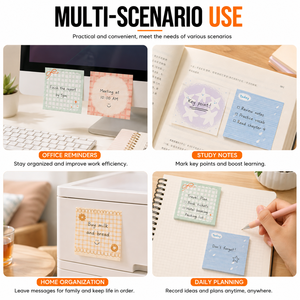 Cute Square Sticky Notes Memo Pad Custom Printed Strong Adhesive Smooth Writing Paper <b>Notepad</b> for Student Office <b>Desk</b> Organizer - Product Image 5