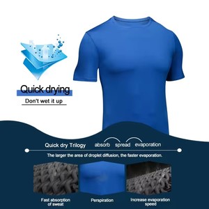 เสื้อยืดผู้ชายสีทึบออกแบบได้ตามต้องการสำหรับกลางแจ้งวิ่งออกกำลังกาย - Product Image 3