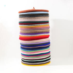 Gorros de boina de lana de verano de artista francés para mujer personalizados, gorros de fiesta de personajes elegantes de Color sólido liso Vintage - Product Image 4