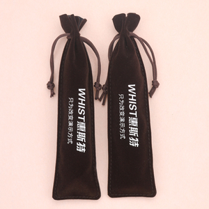 Custom logo Printed Packaging Drawstring Velvet Pen Pouch Bag Black Cover Pen and Notebook Dust Bag - Product Image 2