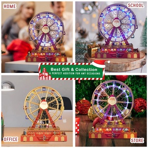 Vente en gros de boîte à musique en forme de grande roue de Noël avec lumière LED colorée et mouvement pour la décoration de Noël, jouet et cadeau - Product Image 4