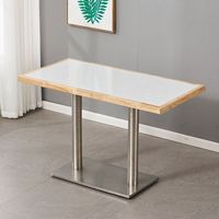Tables de restauration commerciales en marbre avec dalle de roche en métal Chaises spéciales de snack-bar et de magasin Ramen pour restaurant, magasin de thé au lait