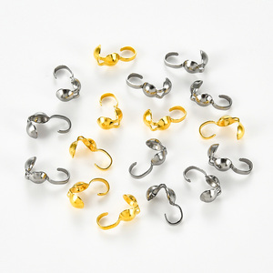 20/50 unidades de tapas de calota plegables de acero inoxidable con anilla abierta para la fabricación de joyas - Product Image 1