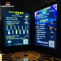 Haut de gamme Restaurant Bar discothèque Table affichage décoration Rechargeable cuir A4 A5 simple face multi-face Led Menu