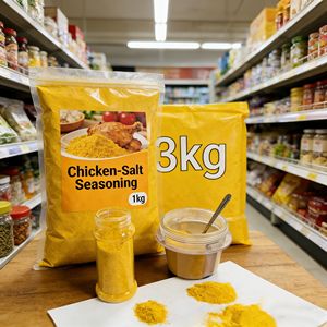 Poudre d'assaisonnement premium OEM mélangée au poulet séché et au <span class=keywords><strong>sel</strong></span>, avec épices à l'oignon, 500g x 6 bouteilles/boîte, durée de conservation de 12 mois, Guangdong - Product Image 4