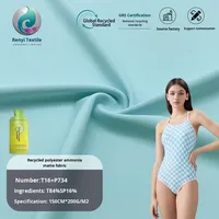 Tela de Natación de Poliéster Reciclado Ecológica RPET, Alta Elasticidad, Memoria, Transpirable, Resistente a las Manchas, Recubierta de PE, Peso Medio