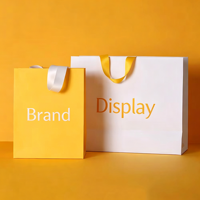 Sac shopping en papier bleu marine de luxe avec poignée, logo de marque personnalisé, pour emballage cadeau de vêtements
