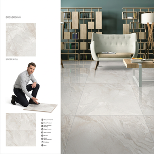 Grey Marble 2x2feet Glossy Porcelain Tiles Digital Glazed Modern Interior Floor <b>Wall</b> Design - Product Image 5