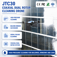 JTC30 Nouveau drone de nettoyage professionnel à double rotor coaxial, UAV de lavage de vitres à très haute pression pour façades de bâtiments de grande hauteur