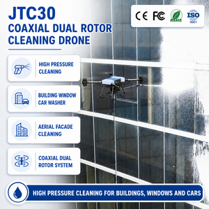 Drone de nettoyage professionnel TC30 à double rotor coaxial haute pression pour le lavage de vitres et les services de façade de bâtiments de grande hauteur - Product Image 1