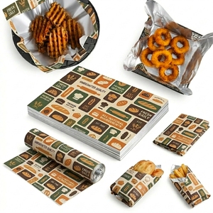 Carta da Imballaggio Personalizzata Resistente al Grasso in Alluminio per Alimenti, per Ristoranti e Caffetterie, con Stampa Logo - Product Image 4