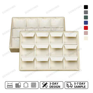 Bandeja de terciopelo al por mayor para exhibición de joyas, pequeña bandeja flocada para anillos, collares, pulseras y pendientes, organizador de joyas para cajón, soporte para plato de joyas - Product Image 2